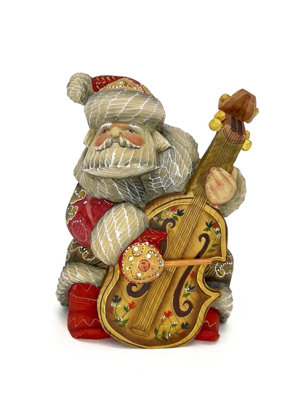 G.Debrekht Cellist Santa 2003 Hand-Painted Figurine #51481-1 Jolly Orchestra